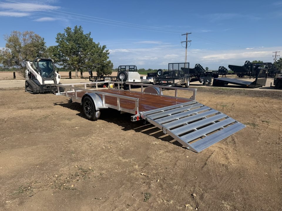 New 2027 Load Trail 7-14 Aluminum Ramp Gate Utility W/ Bi-Fold Gate 3K GVWR