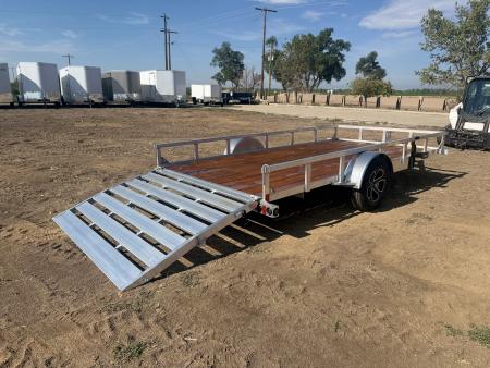 New 2027 Load Trail 7-14 Aluminum Ramp Gate Utility W/ Bi-Fold Gate 3K GVWR