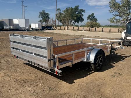 New 2027 Load Trail 7-14 Aluminum Ramp Gate Utility W/ Bi-Fold Gate 3K GVWR
