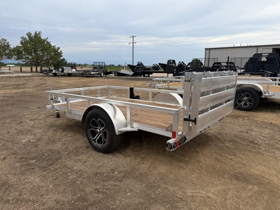New 2026 Load Trail 5.5-10 Aluminum Ramp Gate Utility W/ Bi-Fold Gate 3K GVWR Flatbed Trailer