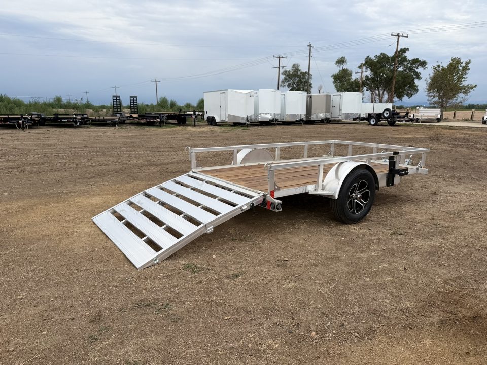 New 2026 Load Trail 5.5-10 Aluminum Ramp Gate Utility W/ Bi-Fold Gate 3K GVWR Flatbed Trailer