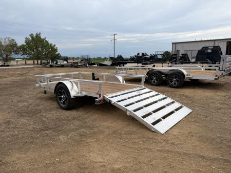 New 2026 Load Trail 5.5-10 Aluminum Ramp Gate Utility W/ Bi-Fold Gate 3K GVWR Flatbed Trailer