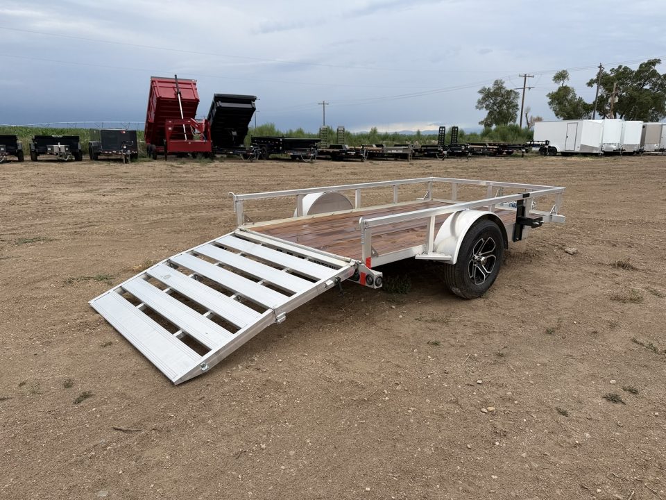 New 2026 Load Trail 5.5-10 Aluminum Ramp Gate Utility W/ Bi-Fold Gate 3K GVWR Flatbed Trailer