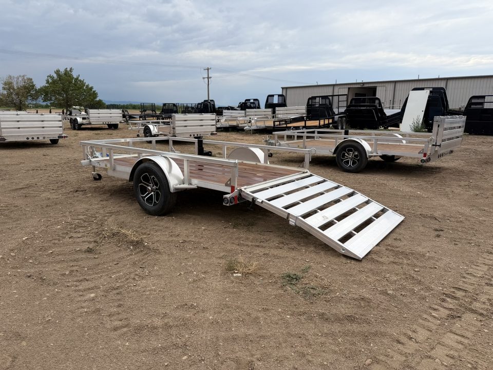 New 2026 Load Trail 5.5-10 Aluminum Ramp Gate Utility W/ Bi-Fold Gate 3K GVWR Flatbed Trailer
