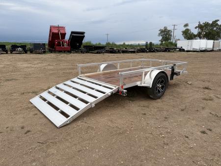New 2026 Load Trail 5.5-10 Aluminum Ramp Gate Utility W/ Bi-Fold Gate 3K GVWR Flatbed Trailer