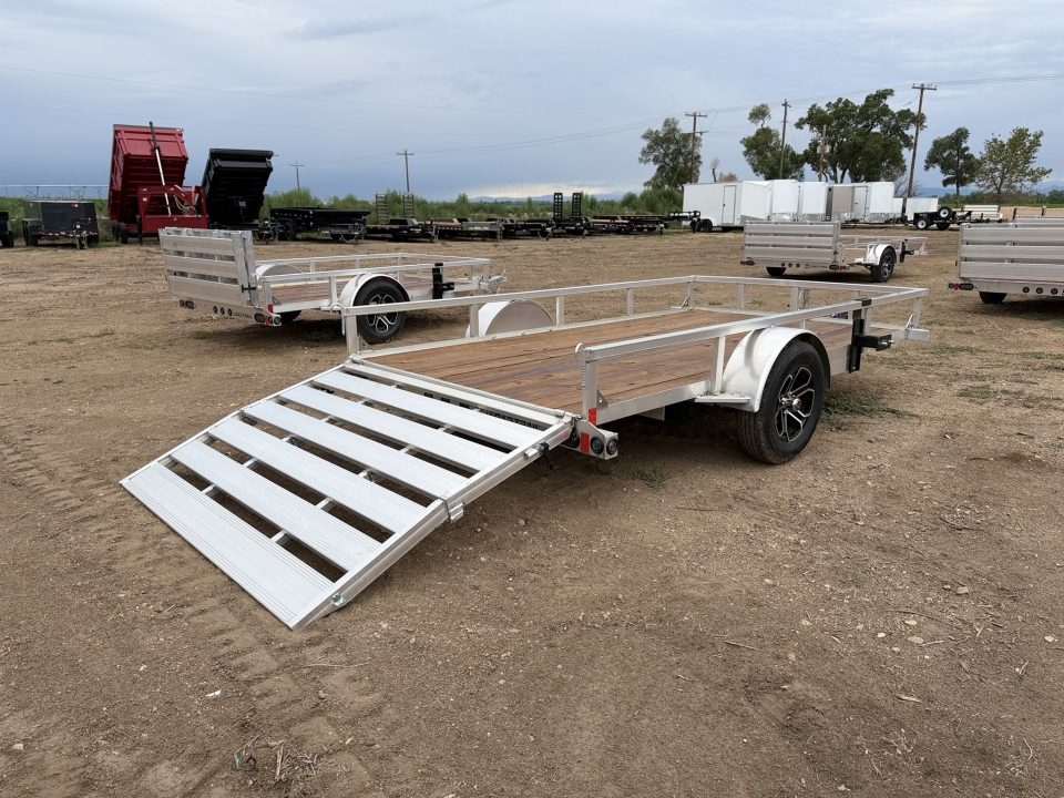 New 2026 Load Trail 5.5-10 Aluminum Ramp Gate Utility W/ Bi-Fold Gate 3K GVWR Flatbed Trailer