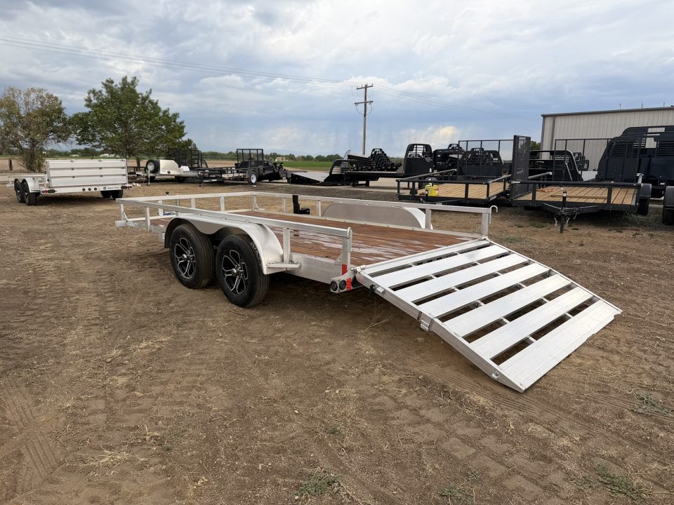 New 2027 Load Trail 7-14 Tandem Axle Aluminum Ramp Gate Utility W/ Bi-Fold Gate 7K GVWR