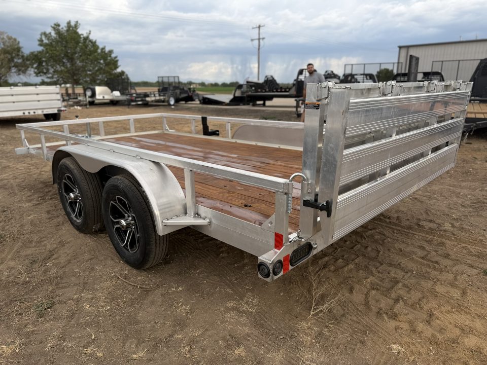 New 2027 Load Trail 7-14 Tandem Axle Aluminum Ramp Gate Utility W/ Bi-Fold Gate 7K GVWR