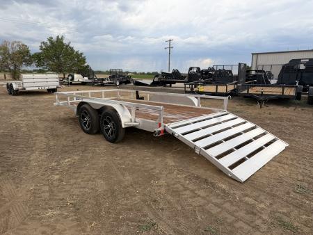 New 2027 Load Trail 7-14 Tandem Axle Aluminum Ramp Gate Utility W/ Bi-Fold Gate 7K GVWR