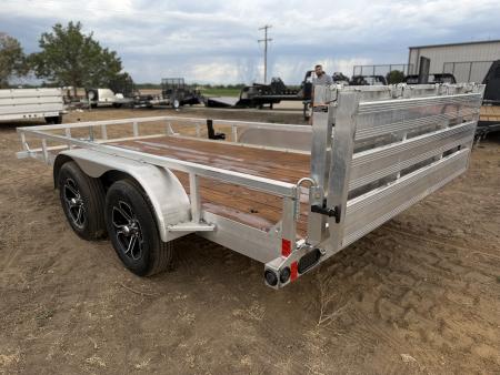 New 2027 Load Trail 7-14 Tandem Axle Aluminum Ramp Gate Utility W/ Bi-Fold Gate 7K GVWR