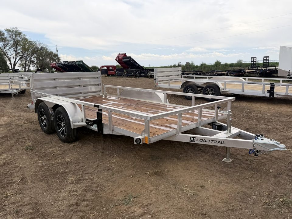 New 2027 Load Trail 7-14 Tandem Axle Aluminum Ramp Gate Utility W/ Bi-Fold Gate 7K GVWR