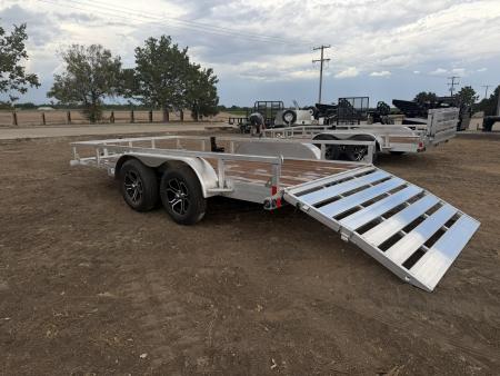 New 2027 Load Trail 7-14 Tandem Axle Aluminum Ramp Gate Utility W/ Bi-Fold Gate 7K GVWR