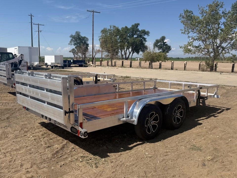 New 2027 Load Trail 7-16 Tandem Axle Aluminum Ramp Gate Utility W/ Bi-Fold Gate 7K GVWR(WEIGHT) Flatbed Trailer