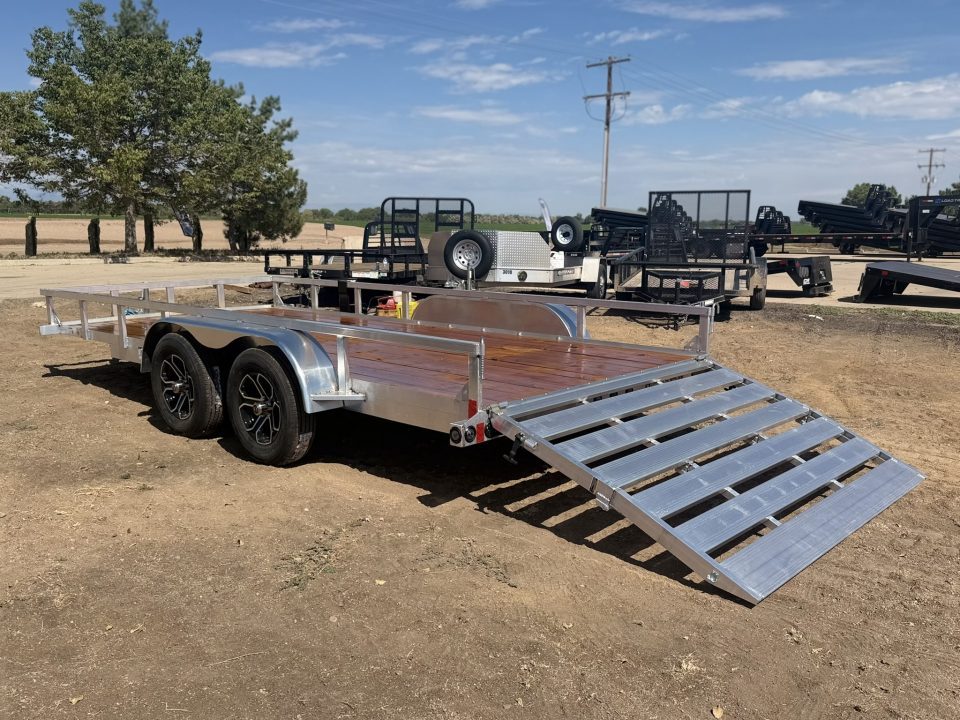 New 2027 Load Trail 7-16 Tandem Axle Aluminum Ramp Gate Utility W/ Bi-Fold Gate 7K GVWR(WEIGHT) Flatbed Trailer