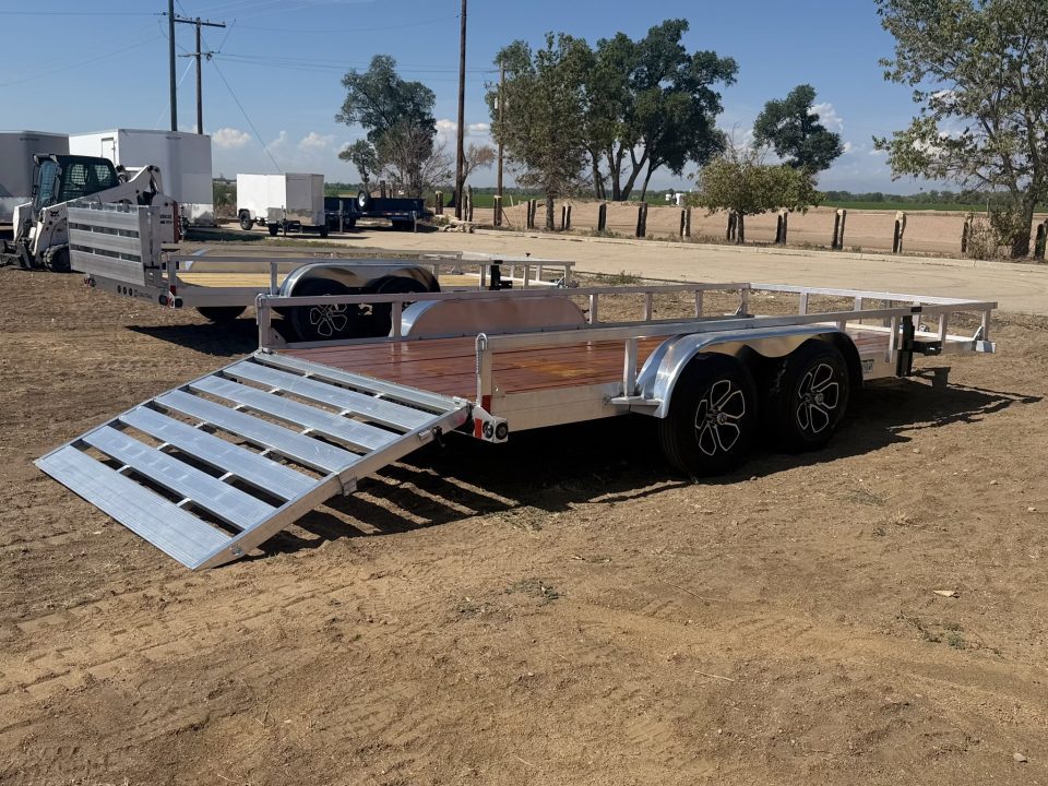 New 2027 Load Trail 7-16 Tandem Axle Aluminum Ramp Gate Utility W/ Bi-Fold Gate 7K GVWR(WEIGHT) Flatbed Trailer