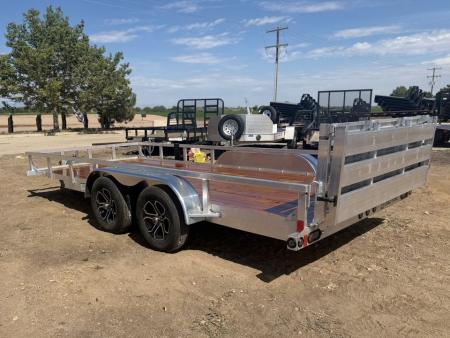 New 2027 Load Trail 7-16 Tandem Axle Aluminum Ramp Gate Utility W/ Bi-Fold Gate 7K GVWR(WEIGHT) Flatbed Trailer