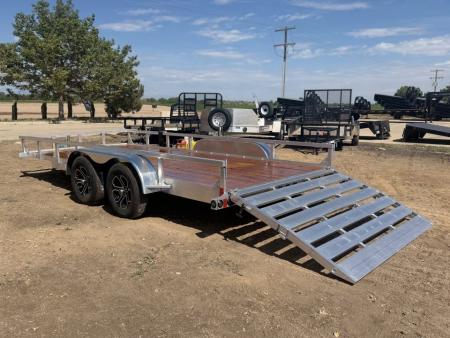 New 2027 Load Trail 7-16 Tandem Axle Aluminum Ramp Gate Utility W/ Bi-Fold Gate 7K GVWR(WEIGHT) Flatbed Trailer