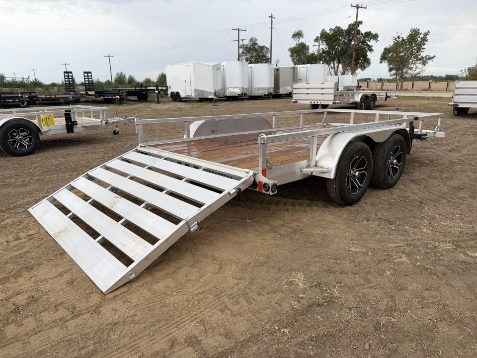New 2027 Load Trail 7-14 Tandem Axle Aluminum Ramp Gate Utility W/ Bi-Fold Gate 7K GVWR