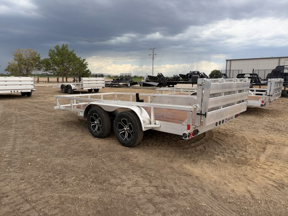New 2027 Load Trail 7-14 Tandem Axle Aluminum Ramp Gate Utility W/ Bi-Fold Gate 7K GVWR