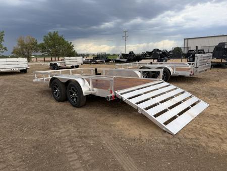 New 2027 Load Trail 7-14 Tandem Axle Aluminum Ramp Gate Utility W/ Bi-Fold Gate 7K GVWR