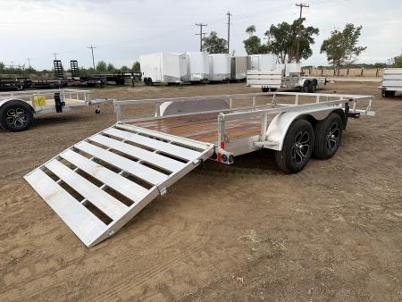New 2027 Load Trail 7-14 Tandem Axle Aluminum Ramp Gate Utility W/ Bi-Fold Gate 7K GVWR