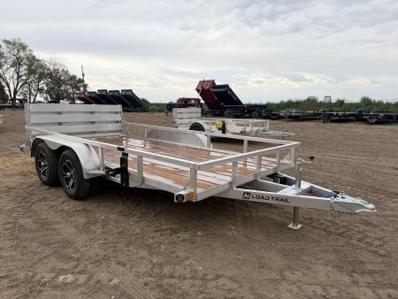 New 2027 Load Trail 7-14 Tandem Axle Aluminum Ramp Gate Utility W/ Bi-Fold Gate 7K GVWR