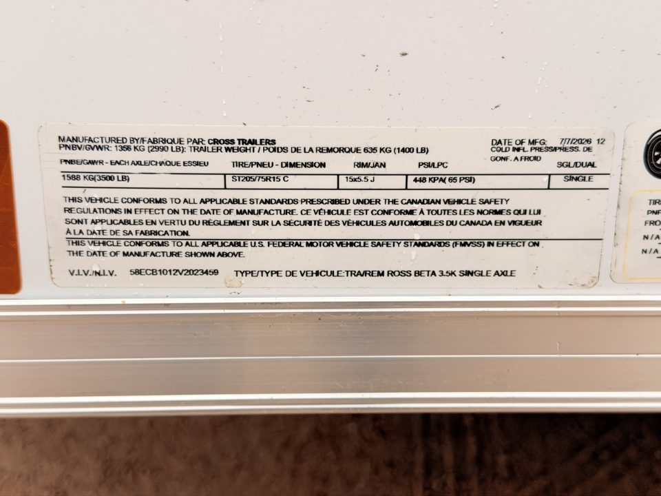 New 2027 Cross Trailers 6-10-1.5V Enclosed 3K GVWR
