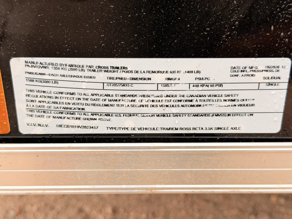 New 2027 Cross Trailers 6-10-1.5V Enclosed 3K GVWR