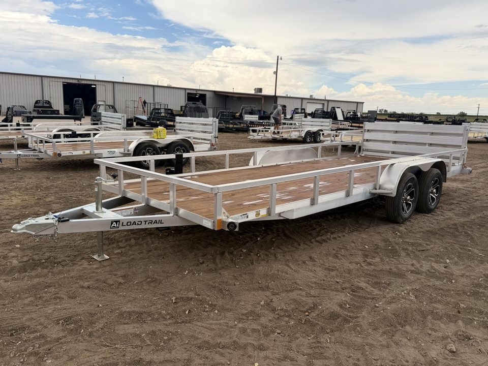 New 2027 Load Trail 7-20 Tandem Axle Aluminum Ramp Gate Utility W/ Bi-Fold Gate 7K GVWR(WEIGHT) Flatbed Trailer