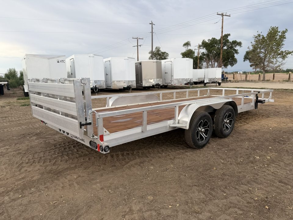 New 2027 Load Trail 7-20 Tandem Axle Aluminum Ramp Gate Utility W/ Bi-Fold Gate 7K GVWR(WEIGHT) Flatbed Trailer