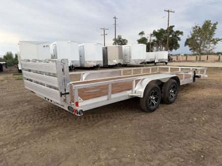 New 2027 Load Trail 7-20 Tandem Axle Aluminum Ramp Gate Utility W/ Bi-Fold Gate 7K GVWR(WEIGHT) Flatbed Trailer