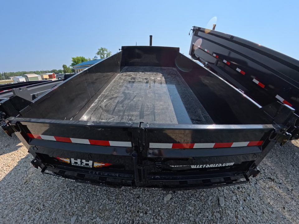 New 2027 H&H Trailers 83 x 14 Gooseneck Dump Trailer w/ Telescopic I-Beam Lift, 14K GVWR, Dock Legs and Tarp Kit