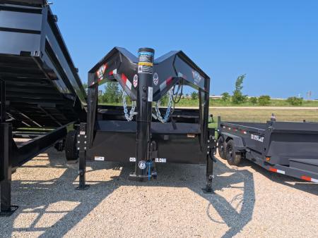 New 2027 H&H Trailers 83 x 14 Gooseneck Dump Trailer w/ Telescopic I-Beam Lift, 14K GVWR, Dock Legs and Tarp Kit