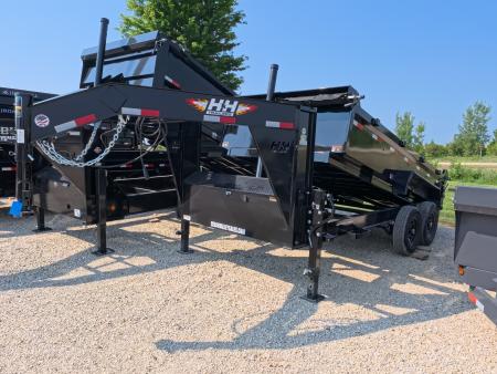 New 2027 H&H Trailers 83 x 14 Gooseneck Dump Trailer w/ Telescopic I-Beam Lift, 14K GVWR, Dock Legs and Tarp Kit