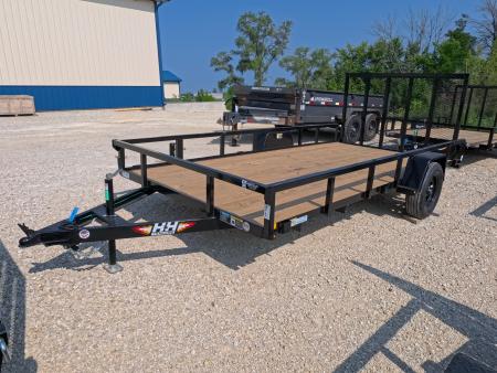 New 2026 H&H Trailers 82 x 14 Rail Side Utility Trailer -Black with 3K Idler