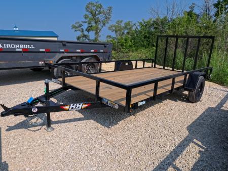 New 2026 H&H Trailers 82 x 14 Rail Side Utility Trailer - Black with 3K Idler