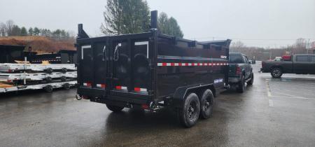 New 7 x 14 Sure-Trac HD Telescopic 4ft High Sides Dump Trailer 14k w/ Hydraulic Jack