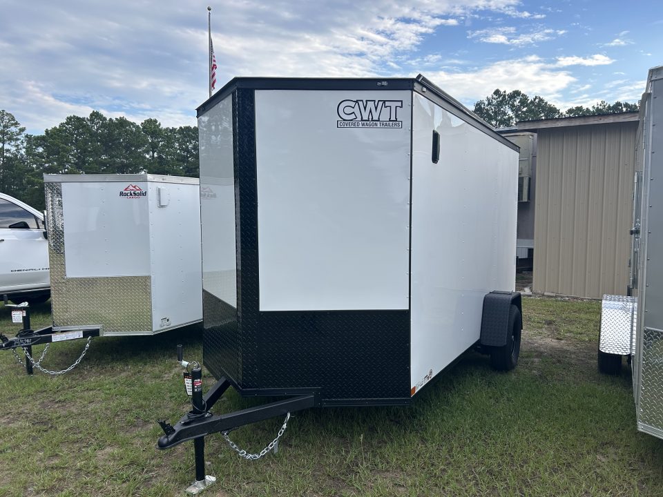 New 2027 Covered Wagon 6X12 Cargo / Enclosed Trailer, Black Out Pkg, D-rings & Bar-lock