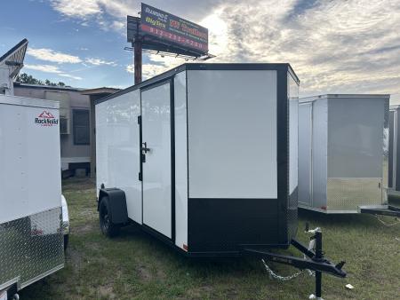 New 2027 Covered Wagon 6X12 Cargo / Enclosed Trailer, Black Out Pkg, D-rings & Bar-lock
