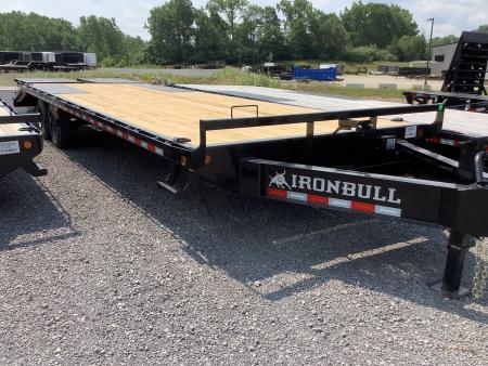 New 2027 Iron Bull 102x28 16000 GVWR 5' Dove Tail w/Rampage Ramps Deckover Trailer