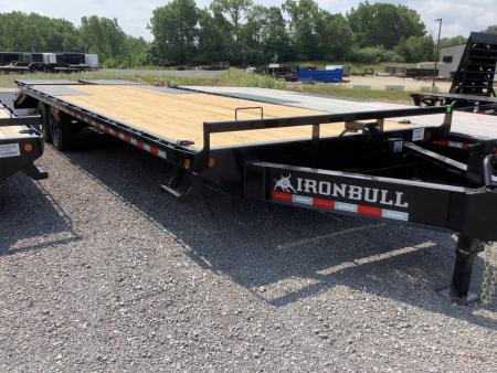 New 2027 Iron Bull 102x28 16000 GVWR 5' Dove Tail w/Rampage Ramps Deckover Trailer