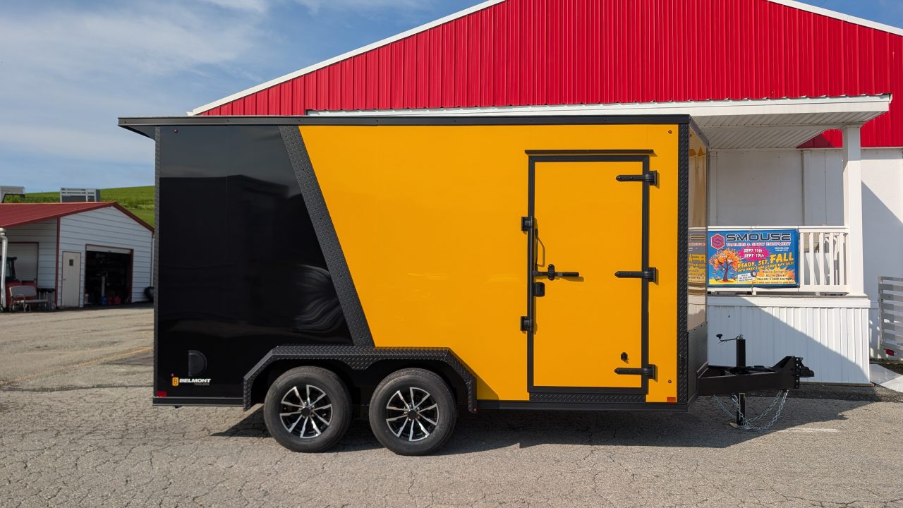 New HERE WE GO!!! 2027 BELMONT 7x14 Tandem V-Nose Cargo Trailer w/ Ramp (84" INSIDE HEIGHT!!!)