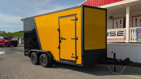 New HERE WE GO!!! 2027 BELMONT 7x14 Tandem V-Nose Cargo Trailer w/ Ramp (84" INSIDE HEIGHT!!!)