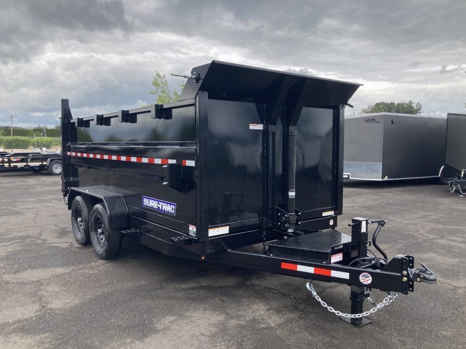 New 2026 Sure-Trac 7x14 Telescopic Dump 4FT Sides 14K GVWR