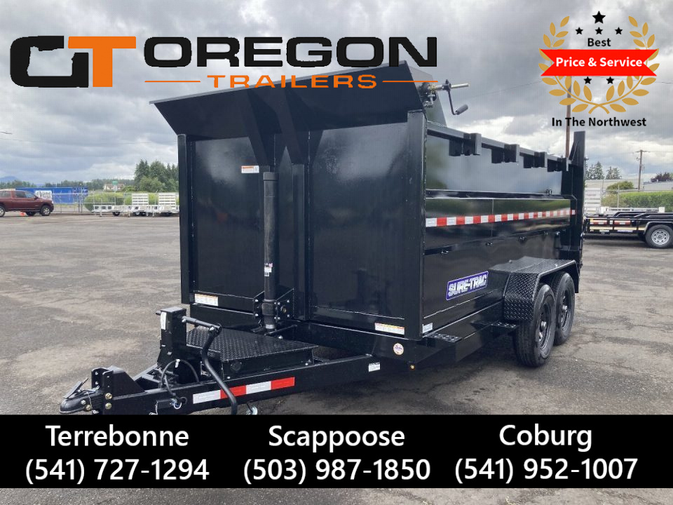 New 2026 Sure-Trac 7x14 Telescopic Dump 4FT Sides 14K GVWR