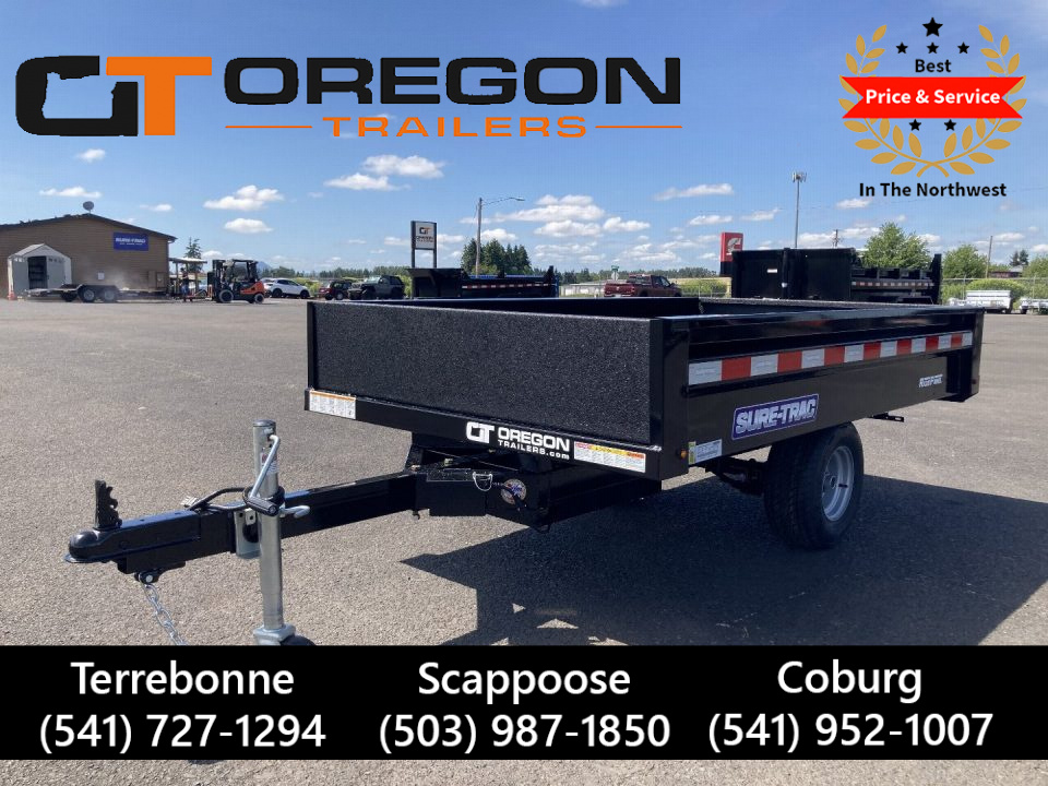 New 2026 Sure-Trac 4.5x8 Utility Deckover Dump Trailer 3K GVWR