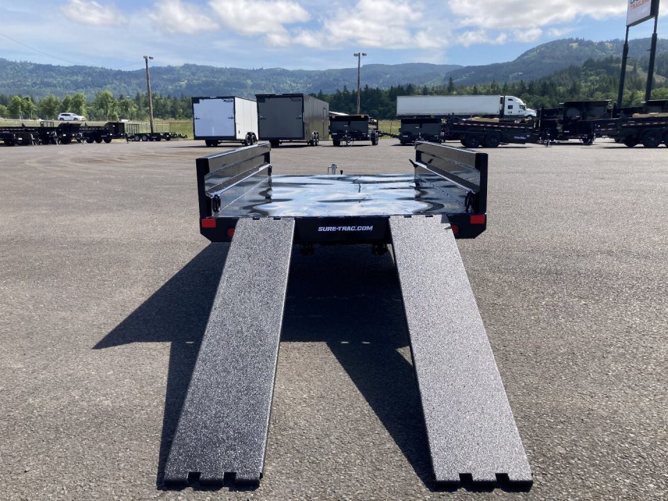 New 2026 Sure-Trac 4.5x8 Utility Deckover Dump Trailer 3K GVWR