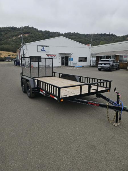 New ATV TRAILER 2027 Double A EUT77-14 UTILITY TRAILER 77 X14' SIDE RAMPS BRAKE 7000 GVWR