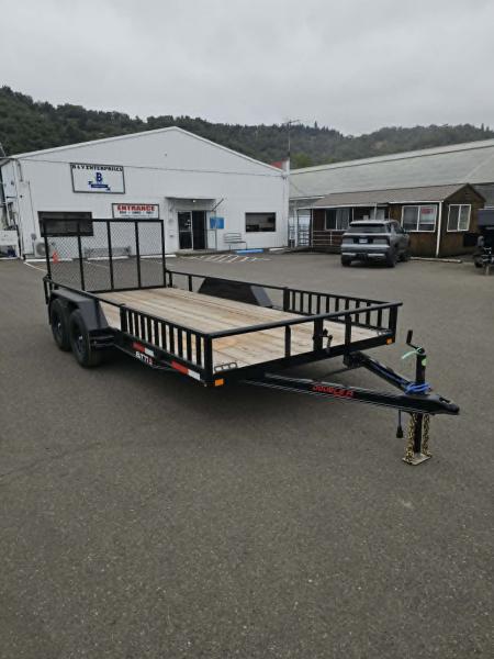 New ATV TRAILER 2027 Double A EUT77-16 UTILITY WITH SIDE RAMPS BRAKE 7000 GVWR