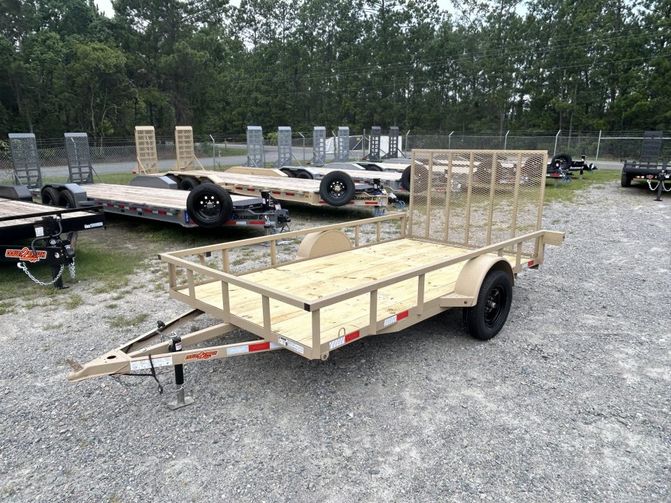 New 2026 Down 2 Earth Trailers 76x12 Utility Trailer, Tube Top Rail, Spring Assist Gate